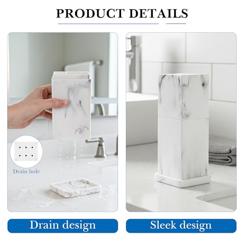 Linkidea Countertop Manual Toothbrush Holder with Lid, 3 Slots Brush and Toothpaste Stand for Bathroom, Dustproof Resin Organizer Compatible with Oral-B, Colgate, Reach Toothbrush (White)