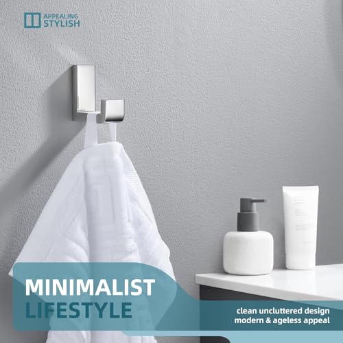 Angle Simple Towel Hook Polished Chrome, Bathroom Coat Robe Holder | Solid SUS304 Stainless Steel, L Shape Compact Wall Hook for Dishtowel Hat Umbrella Bag Shirt, Screw Mount - color: Polished Chrome, size: 1 Pack
