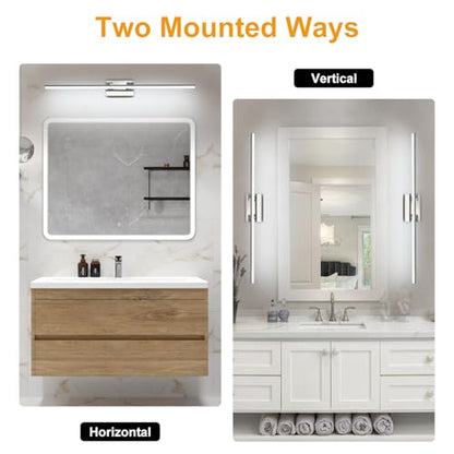 LED Bathroom Vanity Light, Modern Bathroom Light Fixture Over Mirror (3000K/4000K/6000K, Dimmable), Vanity Light Bar with Angle Adjustable, 40 Inch, Chrome - color: Chrome, size: 40 inch
