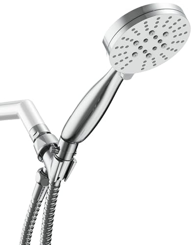 HammerHead Showers® Solid Metal 3-Spray Handheld Shower Head with Extra Long Hose and Shutoff Valve – Chrome - Perfect Dog Shower Head Attachment with 3 High Pressure Sprays - 2.5 GPM - color: Polished Chrome, size: 2.5 GPM with PAUSE