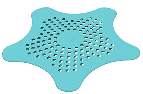 Umbra Starfish Hair Catcher, Suction Cup Drain Cover, 6-Inch, Surf Blue - color: Surf Blue