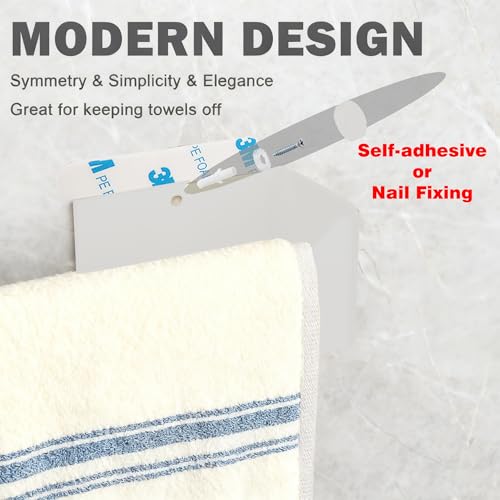 Self Adhesive Hand Towel Holder/Towel Ring,Stainless Steel Hand Towel Bar Rustproof Stick on Wall-Towel Rack for Bathroom/Kitchen (1, Shiny White, 9 Inch) - color: Shiny White