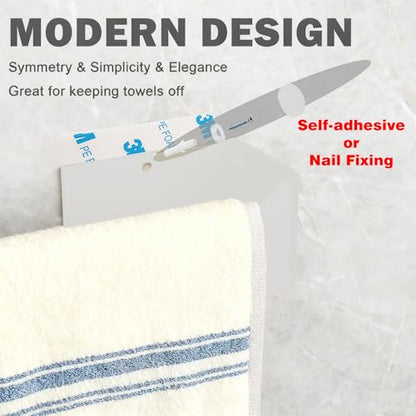 Self Adhesive Hand Towel Holder/Towel Ring,Stainless Steel Hand Towel Bar Rustproof Stick on Wall-Towel Rack for Bathroom/Kitchen (1, Shiny White, 9 Inch) - color: Shiny White