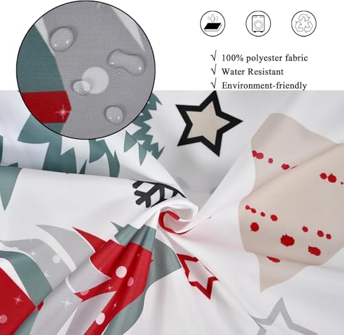 Christmas Shower Curtain 72x72 Inches - Polyester Fabric with Weighted Hem Design, Includes 12 Hooks, Xmas Holiday Bathroom Decor - color: Style-4