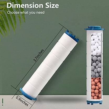 Turbo Shower Head Filter with Minerals, Hydro Shower Head High Pressure Handheld Vortex Turbo Fan Showerhead Filter for Hard Water, Reduces Dry Itchy Skin, 3.7in Set of 6 Replacement PP-Cotton Filters - style: 3.7 x 0.9 inches