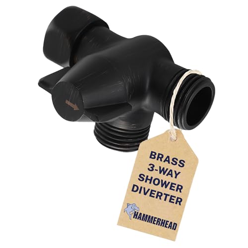HammerHead Showers Solid Metal 3-Way Shower Diverter Valve, Connects Fixed and Handheld to Shower Arm, Splitter for Dual Shower Head, Oil Rubbed Bronze - color: Oil Rubbed Bronze