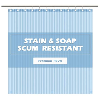 EHZNZIE Light Blue Shower Curtain Liner 72x72, PEVA Waterproof Bath Curtain, No Chemical Smell, 3 Weighted Magnets, Durable with Rustproof Metal Grommets - color: Light Blue, size: 72"W x 72"L (Pack of 1)