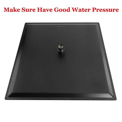 NearMoon Rain Shower Head, High Flow Stainless Steel Square Rainfall Shower, Waterfall Bath Shower Body Covering, Ceiling or Wall Mount (16 Inch, Matte Black) - color: Matte Black, size: 16 Inch Square