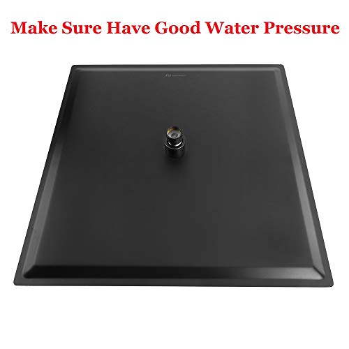 NearMoon Rain Shower Head, High Flow Stainless Steel Square Rainfall Shower, Waterfall Bath Shower Body Covering, Ceiling or Wall Mount (16 Inch, Matte Black) - color: Matte Black, size: 16 Inch Square