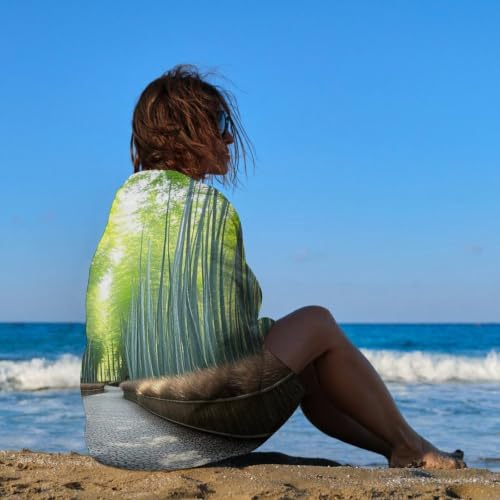 Beach Towel for Adult Swim Towel Oversized Bath Towels Pool Towels | Bamboo Growth Plush Super Soft, Sand Free Quick Dry Absorbent Compact Towel, Travel Essentials Accessories