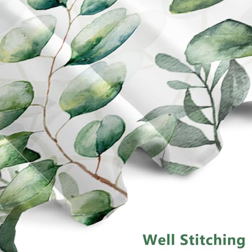 AWERT Small Half Size Stall Shower Curtain with 6 Hooks Shower Stall Curtain 36 x 72 Plant Sage Green Leaves 36 inch Bathroom/RV and Camper (Green Leaves) - color: Green Leaves, size: 36"W x 72"L (Pack of 1)