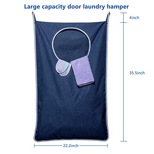 KEEPJOY XL Hanging Laundry Hamper Bag, Large 36"x22" Clothes Hanging Hamper with Strong Hooks for Dirty Clothes Laundry Storage Bag (Blue,1-Pack) - color: Blue