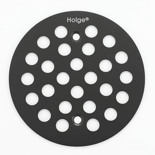 4-1/4 Inch Screw-in Round Shower Drain Cover Replacement Floor Drainer Grate with Screws Matte Black - color: Matte Black