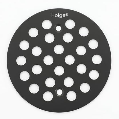 4-1/4 Inch Screw-in Round Shower Drain Cover Replacement Floor Drainer Grate with Screws Matte Black - color: Matte Black