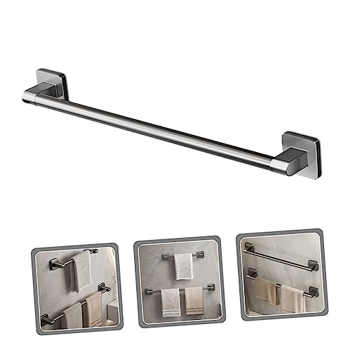 Wall-Mounted Heavy Duty Towel Bar Self-Adhesive Bathroom Rack No Drill Installation for Kitchen Bathroom and Balcony Grey Towel Holder - size: 50X6X6CM