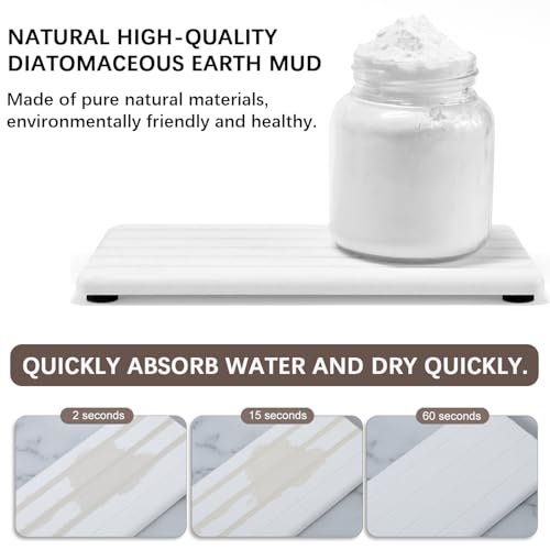 3PCS Stone Drying Tray, Stones Soap Trays, Water Absorbing Stone Tray for Sink, Fast Dry Diatomite Stones Mat, Used for Hand Soaps,Sponge,Toothbrush Holder in Bathroom Counter and Kitchen Sinks - color: 3pcs White 5stripes