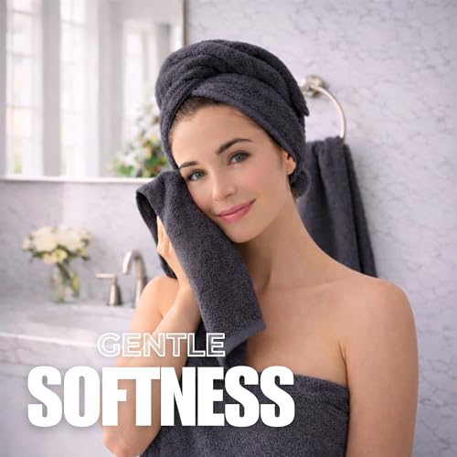 Set of 6 Luxurious Hand Towels for Bathroom, 16x28 inches, 100% Cotton, Ultra-Soft, Absorbent & Durable, 600GSM Bathroom Hand Towel - Ideal for Gym, Bath, Spa Use (Grey, 6 Pack) - color: Grey