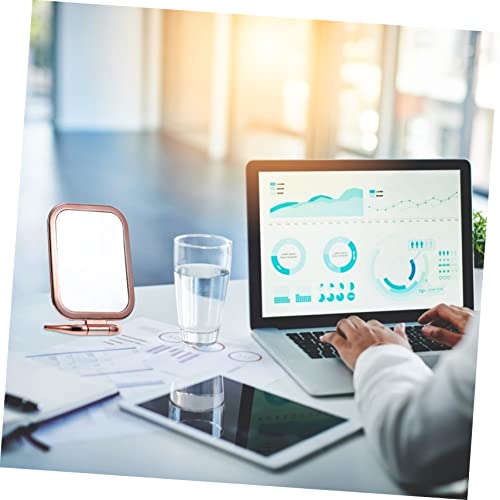VICASKY Double Sided Magnifying Makeup Mirror Rose Gold Folding Tabletop Vanity Mirror Portable for Bathroom Countertop and Dressing Table Stylish for Travel and Business Use