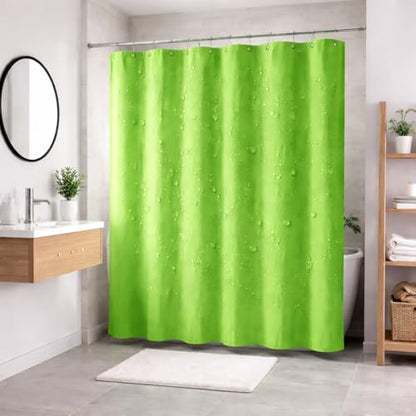 Lime Green PEVA Shower Curtain Liner 70x72 | Waterproof, Rust Resistant Metal Grommets - color: Lime Green