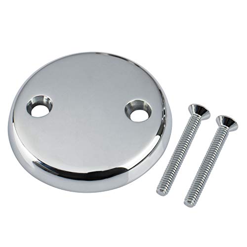 Tip-Toe Bathtub Drains Trim Set with Two-Hole Overflow Faceplate, Replacement Bath Drain Trim Kit with 2-Hole Overflow Faceplate and Universal Fine/Coarse Thread (Chrome Plated) - color: Chrome Plated