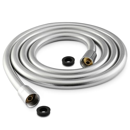 Extra Long Replacement Shower Hose Extension Handheld Shower Head Hose 70 Inches Flexible and Durable with Brass Insert and Nut - color: Silver, size: 70 Inches