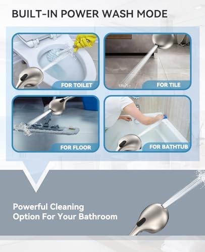 JDO Shower Head with Handheld, High Pressure Handheld Shower Head 9 Settings, Detachable Shower Head Set with Stainless Steel Hose and Shower Bracket (Brushed Nickel) - color: Brushed Nickel