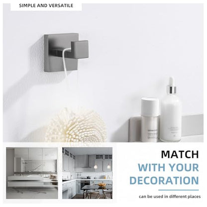 Angle Simple Bathroom Towel Hook, Coat Robe Hook for Wall, Gunmetal Gray | Heavy Duty SUS304 Stainless Steel, Shower Kitchen Entryway Hand Towel Holder, Screw Wall Mount - color: Gunmetal Gray, size: 1 Pack