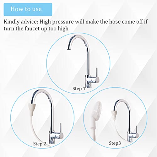 Sink Spray Rubber Hose, Sink Hose Attachment for Faucet Portable Sink Hose Faucet Sprayer, Shampoo Sprayer for Dog, Pets, Bathing Baby, Washing Hair, Rinsing Vegetables (For sink)
