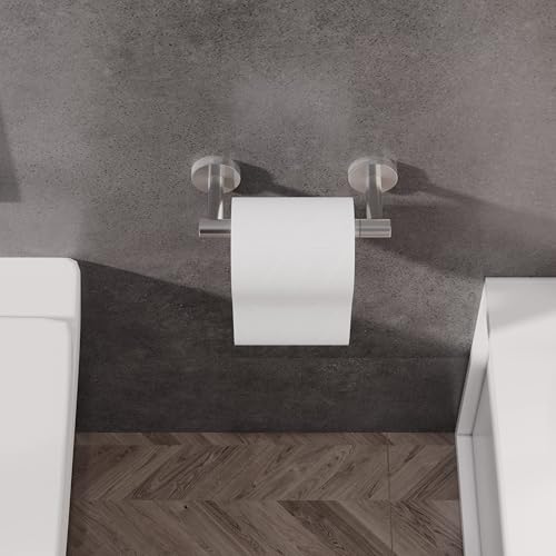 RARXTR Bathroom Toilet Paper Holder Wall Mount SUS304 Stainless Steel Double Post Pivoting Toilet Paper Roll Holder Wall Mounted for Bathroom RV Commercial Toilet Tissue Dispensers, Brushed Nickel - color: Brushed Nickel, size: Wall Mount