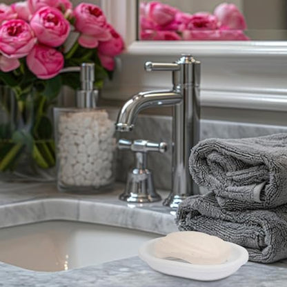 Topsky Soap Dish for Shower, 2pcs Soap Dishes Soap Savers for Bar Soap, Soap Bar Holder Shower with Drip Tray, Plastic Soap Holders with Drain for Kitchen Sink, Easy to Clean, Dry,White - color: White