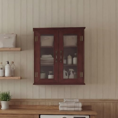ChooChoo Bathroom Wall Cabinet, Medicine Cabinet with Acrylic Doors, Wall Mounted Over The Toilet Storage Cabinet with Adjustable Shelves for Bathroom, Kitchen, and Laundry Room, Walnut - color: Walnut