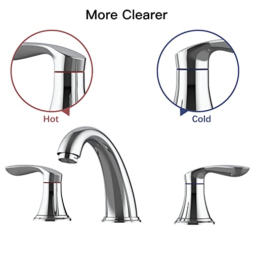 Bathroom Sink Faucet, Faucet for Bathroom Sink, Widespread Chrome Bathroom Faucet 3 Hole with Plastic Pop Up Drain and cUPC Lead-Free Hose - (Chrome 2 Packs) - color: Chrome, size: 8 inch 2 packs