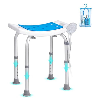 VEVOR Shower Chair, Adjustable Height Shower Stool, Shower Seat for Inside Shower or Tub, Non-Slip Bench Bathtub Stool Seat for Elderly Disabled Handicap, 350 LBS Capacity - size: 350 lbs Bench