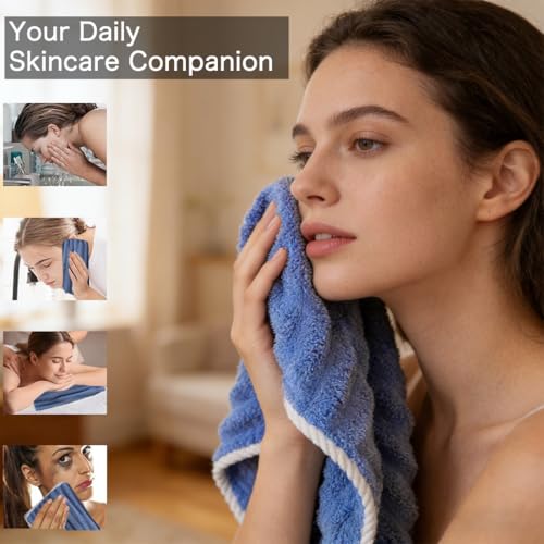 4 Pack Microfiber Bath Towels - Extra Large, Super Absorbent, Quick Dry, Plush and Fluffy, Luxury Towel Set for Bathroom, Spa, Gym, Travel - 24x12 Inches - color: White1, Gray1, Pink1, Blue1