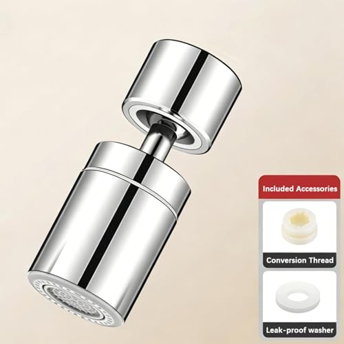 360° Twist Kitchen Sink Aerator, Dual-function Sink Sprayer Attachment, Faucet Replacement Part 55/64'' Female Thread, Chrome