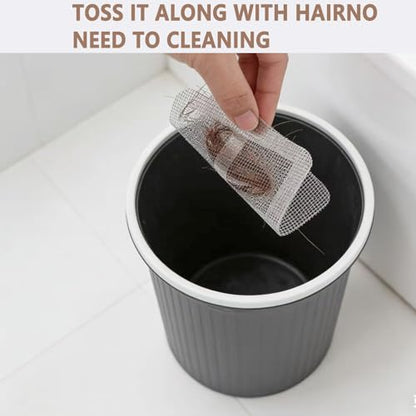 Shower Drain Hair Catcher 30 Pack for Disposable Drain Covers | 4 inch white mesh, bathroom sink strainer, bathtub water filter, waterproof adhesive backing, kitchen laundry plug hole