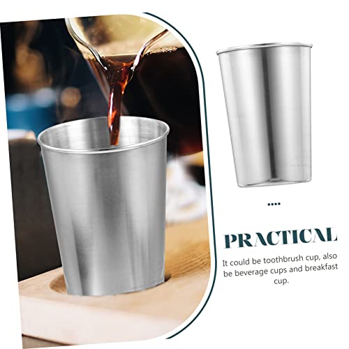Stainless Steel Tumbler Cup Silver Bathroom Beverage Cup for Rinsing Multi Use for Water Juice More Easy to Clean Design - size: 8.50X6.00X6.00CM