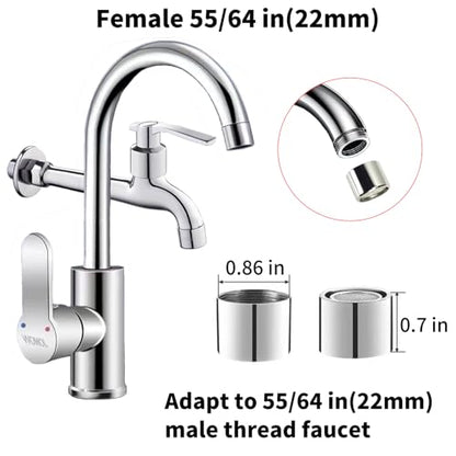 Bathroom Sink Aerator,2.2 GPM Faucet Aerator, Made of Solid Brass and Stainless Steel,55/64 Inch Female Thread Faucet Replacement with Gasket,For Kitchen and Bathroom,4PCS(Silver) - style: Female-4PCS