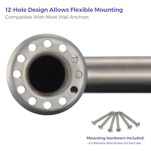Stardrix 24-Inch ADA Compliant Grab Bar, 1.5" Diameter, Concealed Mounting Flanges, Handicap Friendly, Commercial & Residential Bathrooms, Brushed Stainless Steel - color: Brushed, size: 24"