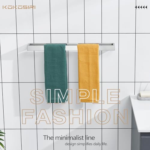 KOKOSIRI Towel Bar Brushed Nickel Bath Towel Hanger Holder 20-Inch Kitchen Rack Stainless Steel for Bathroom Hardware Wall Mount, 1 Pack B4008BR-L20 - color: Brushed Nickel, size: 20-Inch