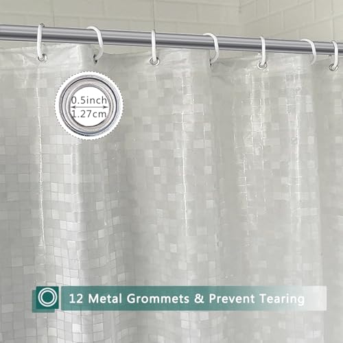 Shower Curtain Liner, 100% Waterproof Peva Shower Curtains with 3 Duty Heavy Bottom Magnets and 12 Rust Proof Grommets, 72x72 Weighted Shower Liner for Shower Stall, Bathtubs - color: 3d Square