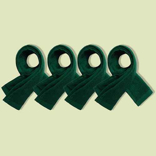 Fingertip Hand Towel | Absorbent |11x18 | Terry Velour Premium Washcloths, Bathroom use, 100% Cotton, Face, fingertip, Soft, Guest Towels (Pack of 4) (4, Green) - color: Green