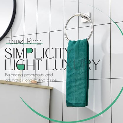 KOKOSIRI Hand Towel Ring Chrome Towel Holders Shower Towel Hanger Bathroom Lavatory Hardware Polished Stainless Steel Wall Mounted, B3010CH - color: Polished Chrome