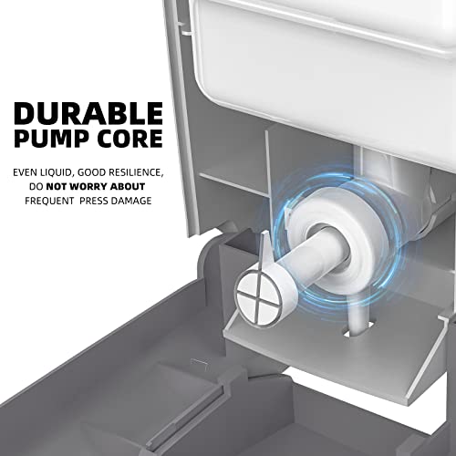 Commercial Wall Mount Soap Dispenser, Refillable ABS Plastic Manual Liquid Hand Soap Sanitizer Dispenser, 27oz (800ml) Large Capacity for Restaurant Office Public Restroom - color: Silver, size: PN9088-Silver