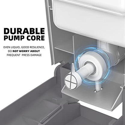 Commercial Wall Mount Soap Dispenser, Refillable ABS Plastic Manual Liquid Hand Soap Sanitizer Dispenser, 27oz (800ml) Large Capacity for Restaurant Office Public Restroom - color: Silver, size: PN9088-Silver