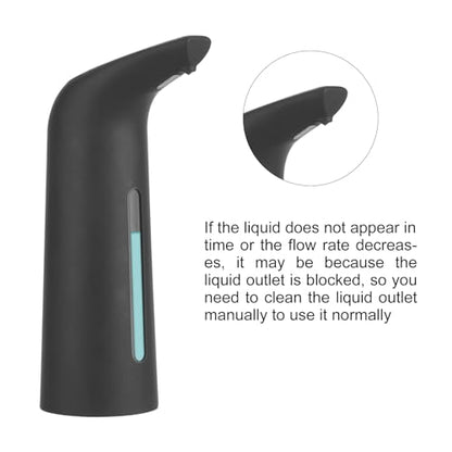 Automatic Soap Dispenser Touchless 400 mL Black | Automatic Sensing Battery Powered IPX6 Waterproof Suitable for Home and Commercial Use - color: Black