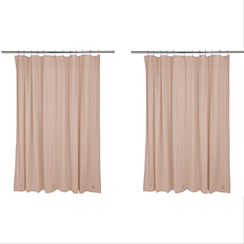 Bath Bliss 2 Pack PVC Heavy Weight Shower Curtain Liner | 4G | 70" x 72" | Rust Resistant Copper Grommets | Magnetic Hem | Taupe - color: Taupe