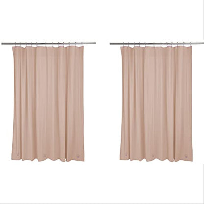 Bath Bliss 2 Pack PVC Heavy Weight Shower Curtain Liner | 4G | 70" x 72" | Rust Resistant Copper Grommets | Magnetic Hem | Taupe - color: Taupe