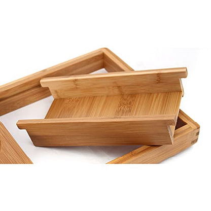 Homemaid Living Luxury Bamboo Bathtub Tray - Expandable Bathroom Tray with Reading Rack or Tablet Holder, Premium Bath Tray Includes a Wine Glass Holder, Cloth Book/Pad/Tablet Stand