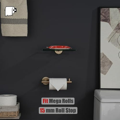 JQK Champagne Bronze Toilet Paper Holder, 5 Inch Tissue Paper Dispenser for Bathroom, 304 Stainless Steel Thick 0.8mm Wall Mount, TPH100-CB - color: Champagne Bronze, size: Bar